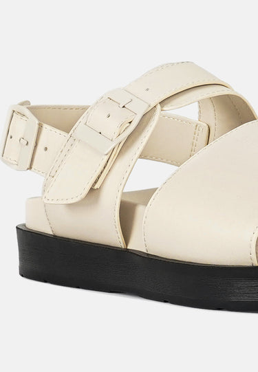 Women Pin Buckle Flatform Sandals