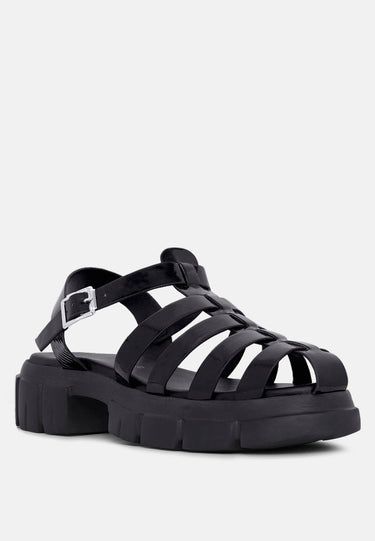 Women Round Toe Strappy Flatforms