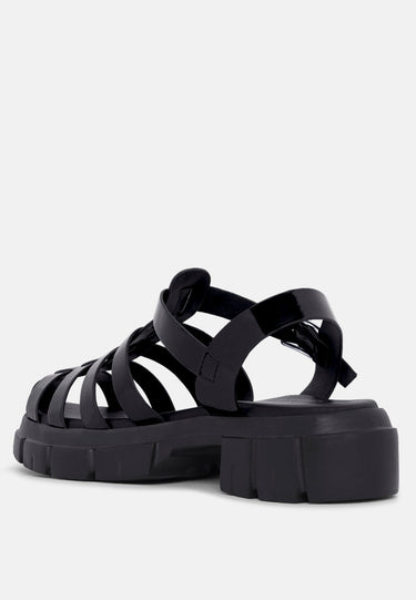 Women Round Toe Strappy Flatforms