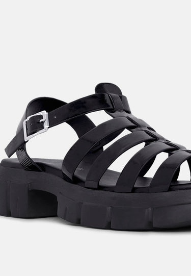 Women Round Toe Strappy Flatforms