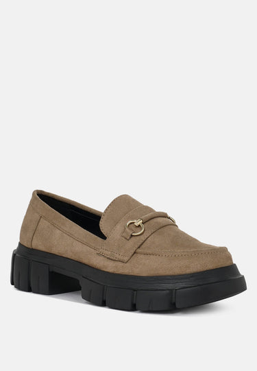 Women Soft Microfiber Chunky Loafers