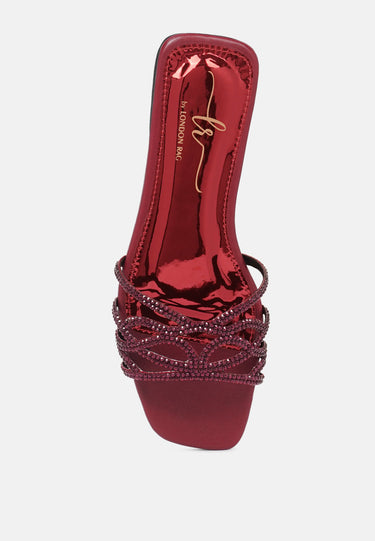 Women Rhinestone-Embellished Slip-on Flats