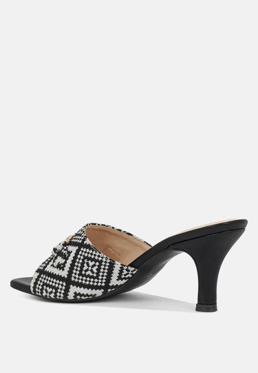 Women Textured Tapestry Kitten Heels