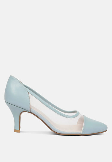 Women Mesh & Faux Leather Pumps