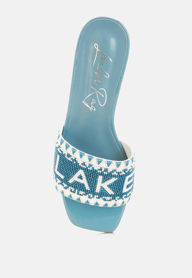 Bead-Studded Slip-on Heels by Mode