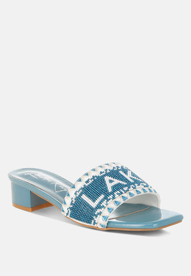 Bead-Studded Slip-on Heels by Mode