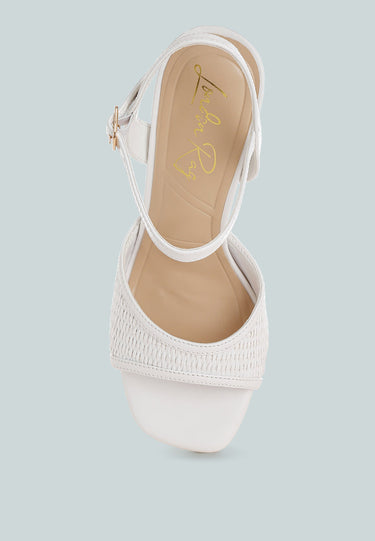 Raffia Square Toe Stiletto Heels by Mode