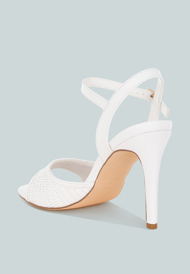 Raffia Square Toe Stiletto Heels by Mode
