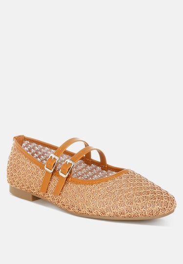 Pin Buckle Strapped Ballerinas by Mode