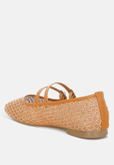Pin Buckle Strapped Ballerinas by Mode