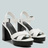 CHYPRE High Heeled Block Sandal In White-White