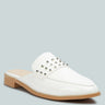 yashta white patent studded flat mules#color_white