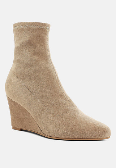 Microfiber Wedge Sock Boots by MODE