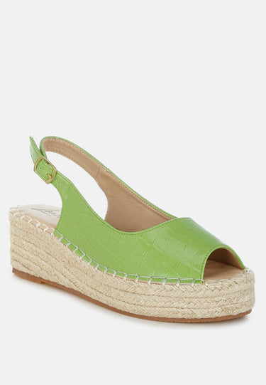Croco Peep Toe Wedges by Mode