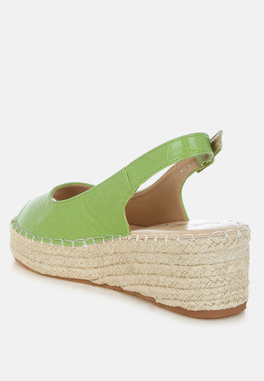 Croco Peep Toe Wedges by Mode