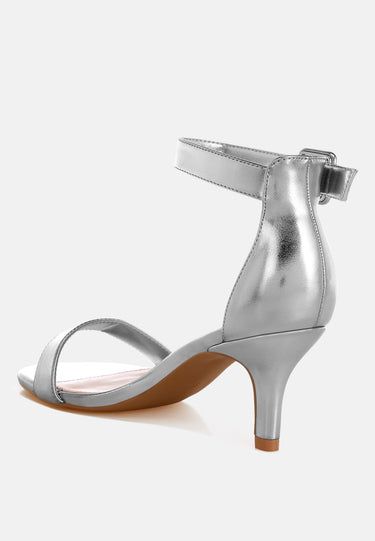 Yuti Glossy Kitten Heel Sandals