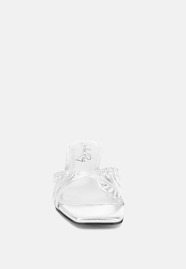 Zeldara Braided Strappy Kitten Heels