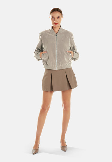 Zipper Detail Bomber Jacket