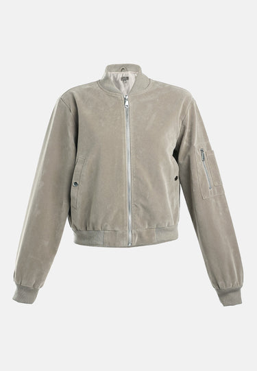 Zipper Detail Bomber Jacket