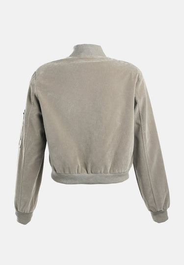 Zipper Detail Bomber Jacket