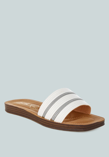 Zosaya Faux Zipper Detail Slip Ons