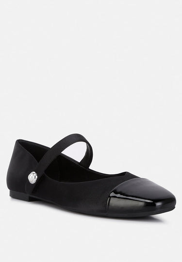 Albi Patent Toe Cap Satin Mary Jane