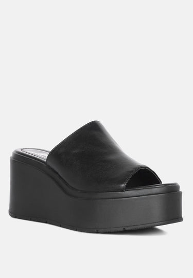 Ama Black High Casual Sandals