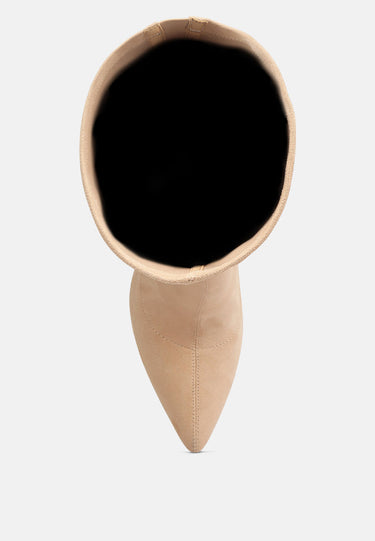atelier stretch faux suede stiletto long boots#color_beige
