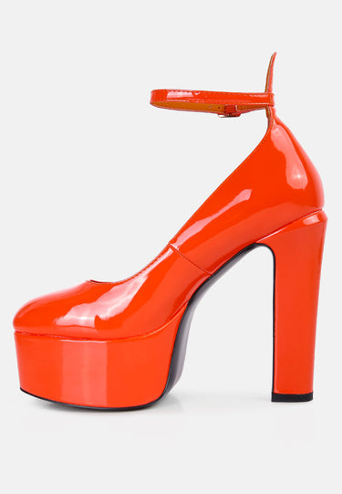 babe heaven patent pu maryjane sandals in Orange#color_orange
