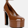 babe heaven patent pu maryjane sandals in Tan#color_tan