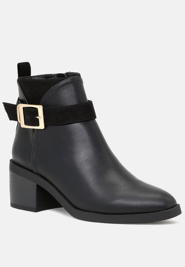 Blake Block Heel Boots With Adjustable Buckle