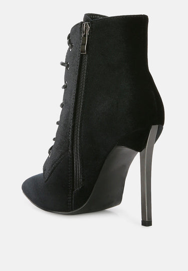 Velvet High Heeled Velvet Boots by RAG
