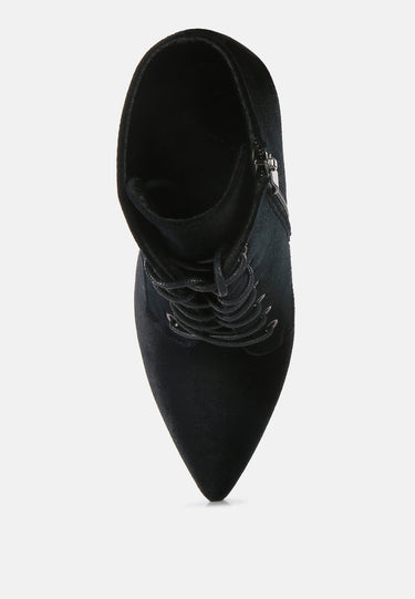 Velvet High Heeled Velvet Boots by RAG