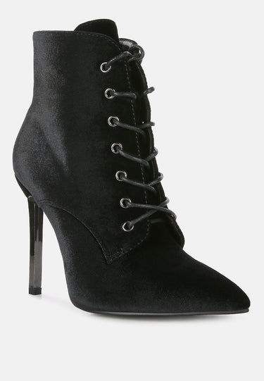 Velvet High Heeled Velvet Boots by RAG
