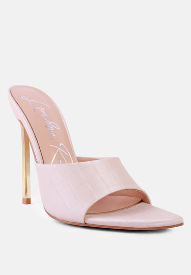 Bottoms Up Strappy Slip on Stiletto Heels