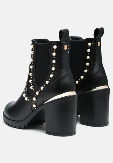 Cherin Pearl Studded Chelsea Boots