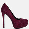 clarisse diamante faux suede high heeled pumps#color_burgundy