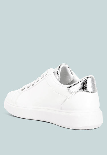 claude faux leather back panel detail sneakers#color_white