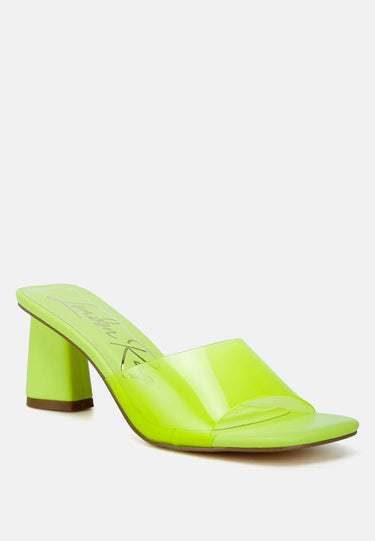 Clear Flirt Clear Strap Slip on Heel Sandals