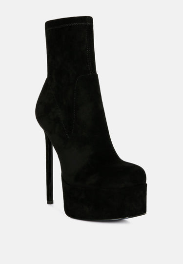 clubbing high heele platform ankle boots#color_black