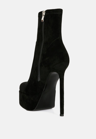 clubbing high heele platform ankle boots#color_black