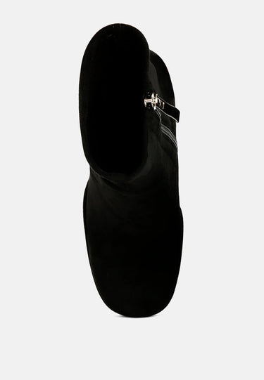 clubbing high heele platform ankle boots#color_black