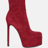 clubbing high heele platform ankle boots#color_burgundy