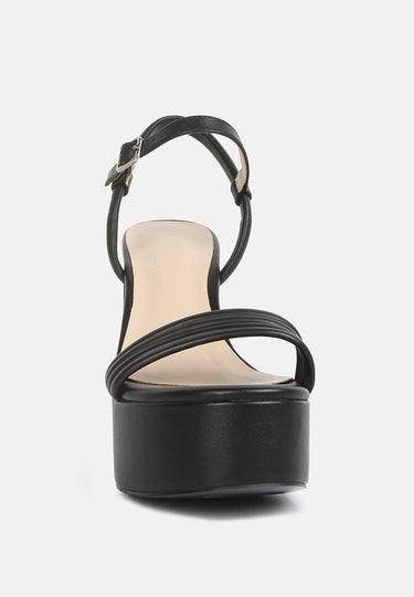CRUELLA Black Block Heel Platform Sandals#color_black