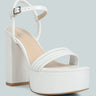 CRUELLA White Block Heel Platform Sandals#color_white