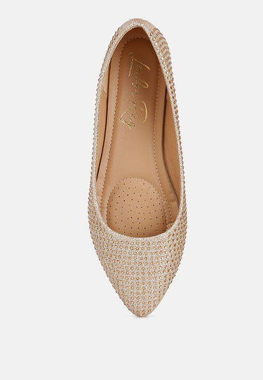denki studded ballerina flats#color_gold
