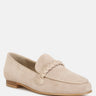 ECHO Suede Leather Braided Detail Loafers#color_sand