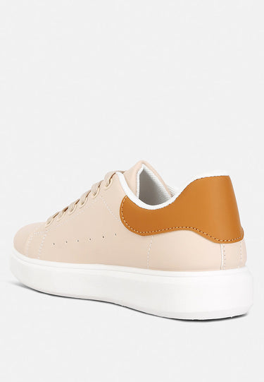 enora comfortable lace up sneakers#color_beige