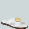 EUDORA Embellished White Slip-ons#color_white