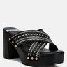 FInley Raffia High Block Heel Mules In Black#color_black